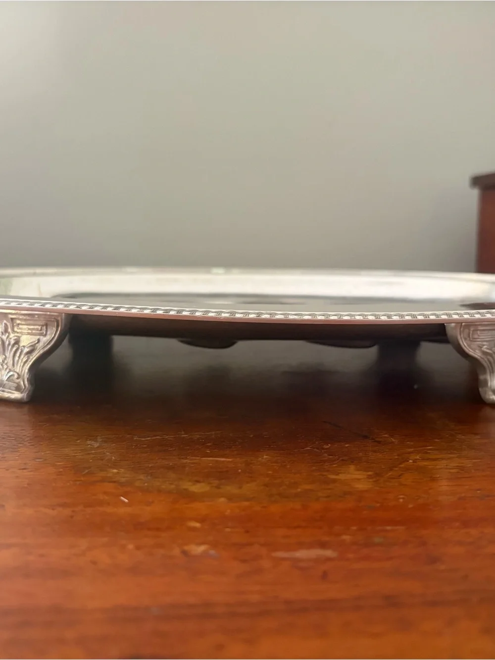 Vintage Friedman silver CO 2100 tree & well meat silverplate platter 1920-30’s